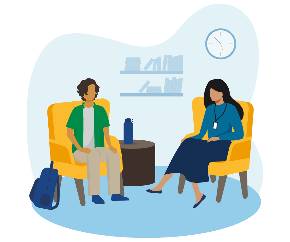 Two people seated